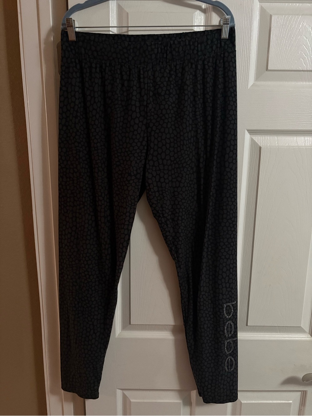 Bebe y2k sleepwear pajama pants leopard animal print rhinestones comfy XL